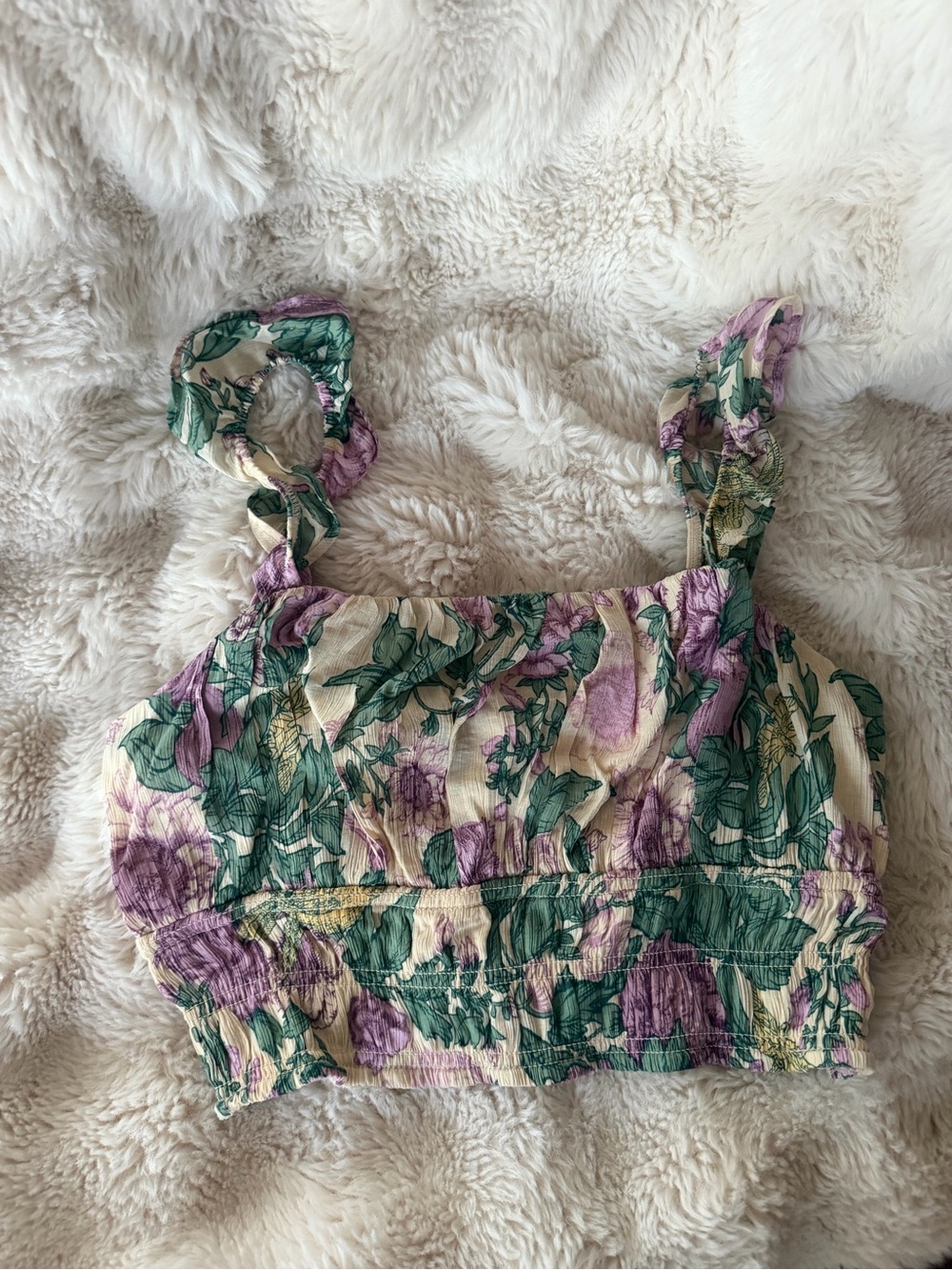 Abercrombie & Fitch Floral Smocked Crop Top